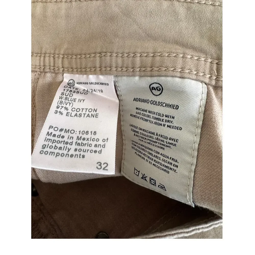 New AG Adriano Goldschmied Men’s Desert Stone Tellis Modern Slim Jeans Size 32
